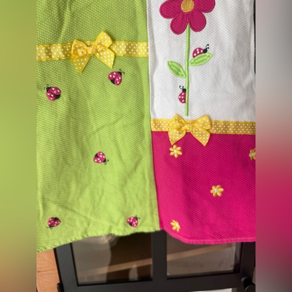 Vintage 90s Youngland appliqué dress ladybugs flowers toddler embroidered girl - Picture 4 of 9